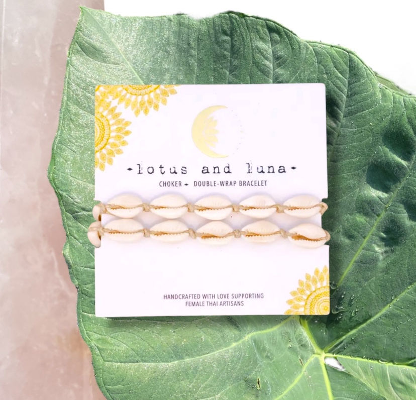 Cowrie Shell Choker/Double Wrap Bracelet