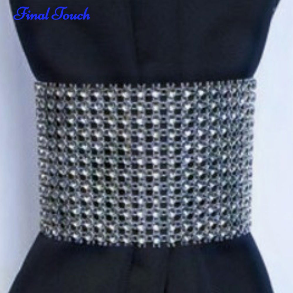 Rhinestone Curtain Sash - 2 Inch Wide ~ Silver