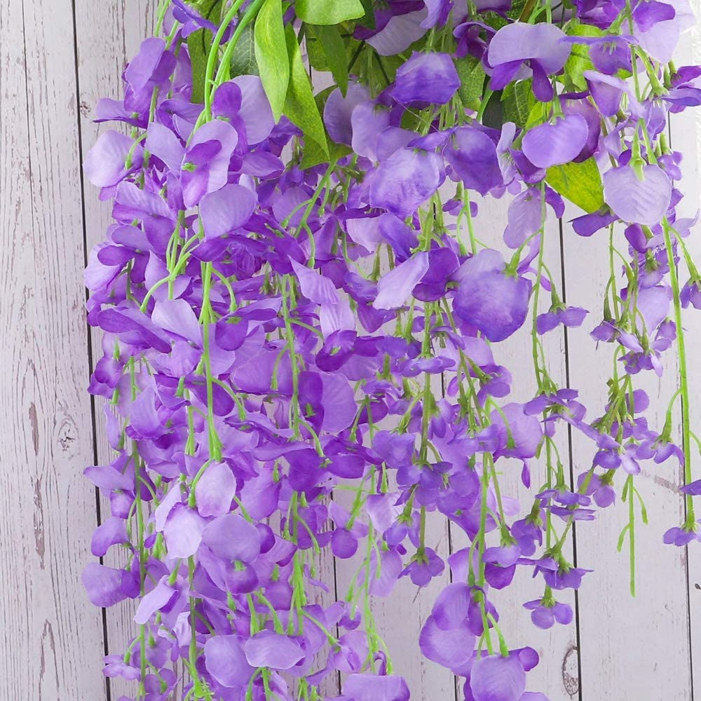 Purple Wisteria Silk Sprig