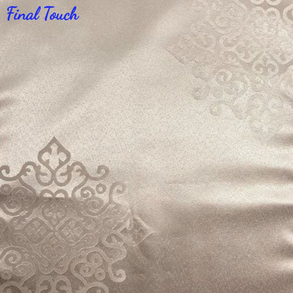 90in Round Tablecloth ~ Taupe Damask