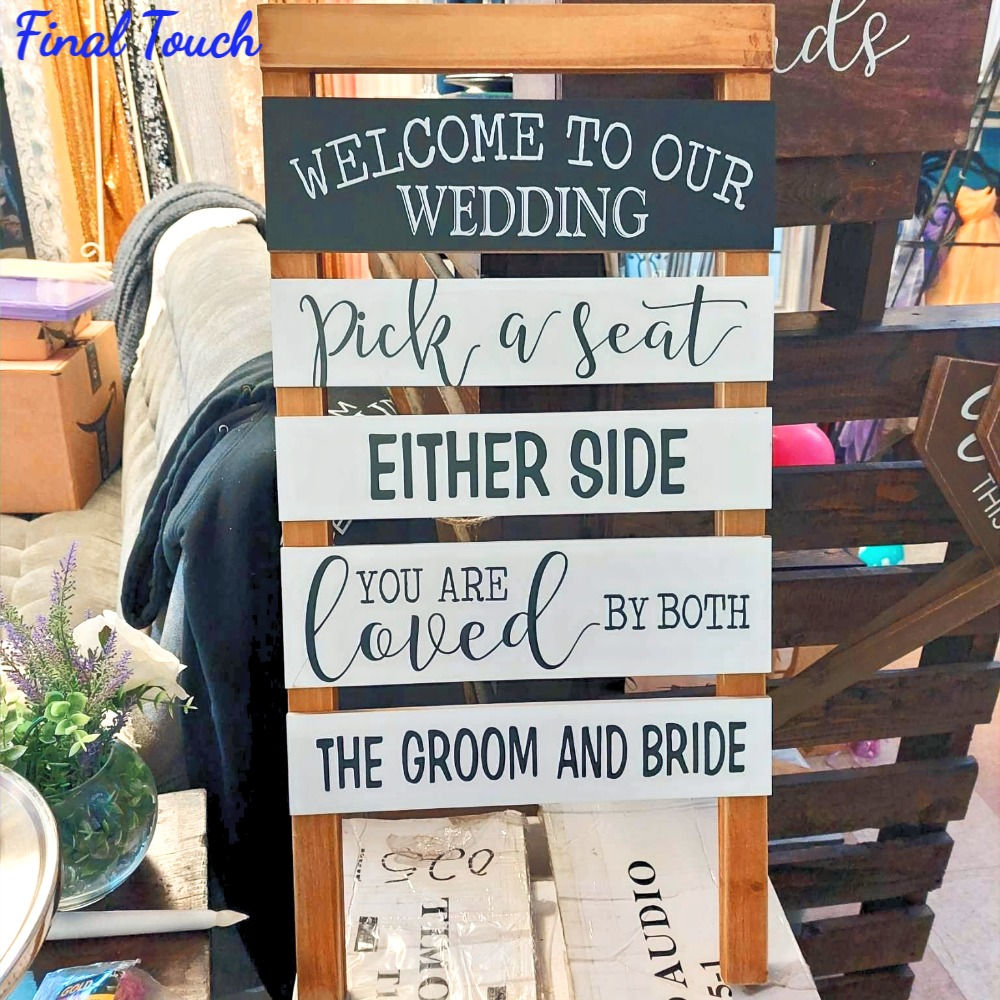 "Welcome ... Groom & Bride" ~ Wood A-Frame