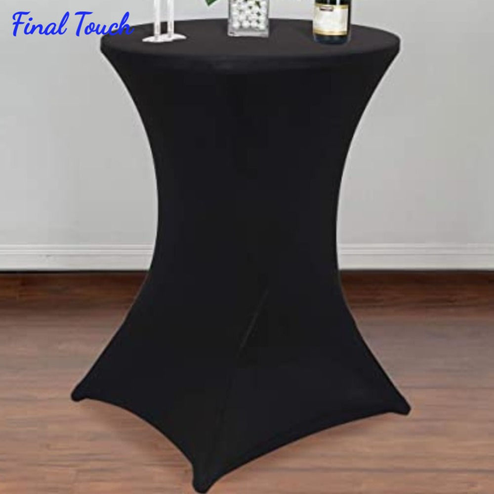 32in Round Bar Table Spandex Cover ~ Black