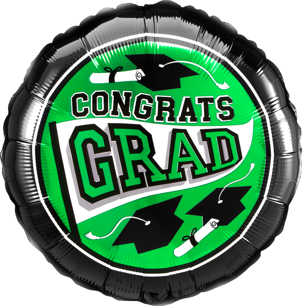 "Congrats Grad" Green ~ 18 Inch
