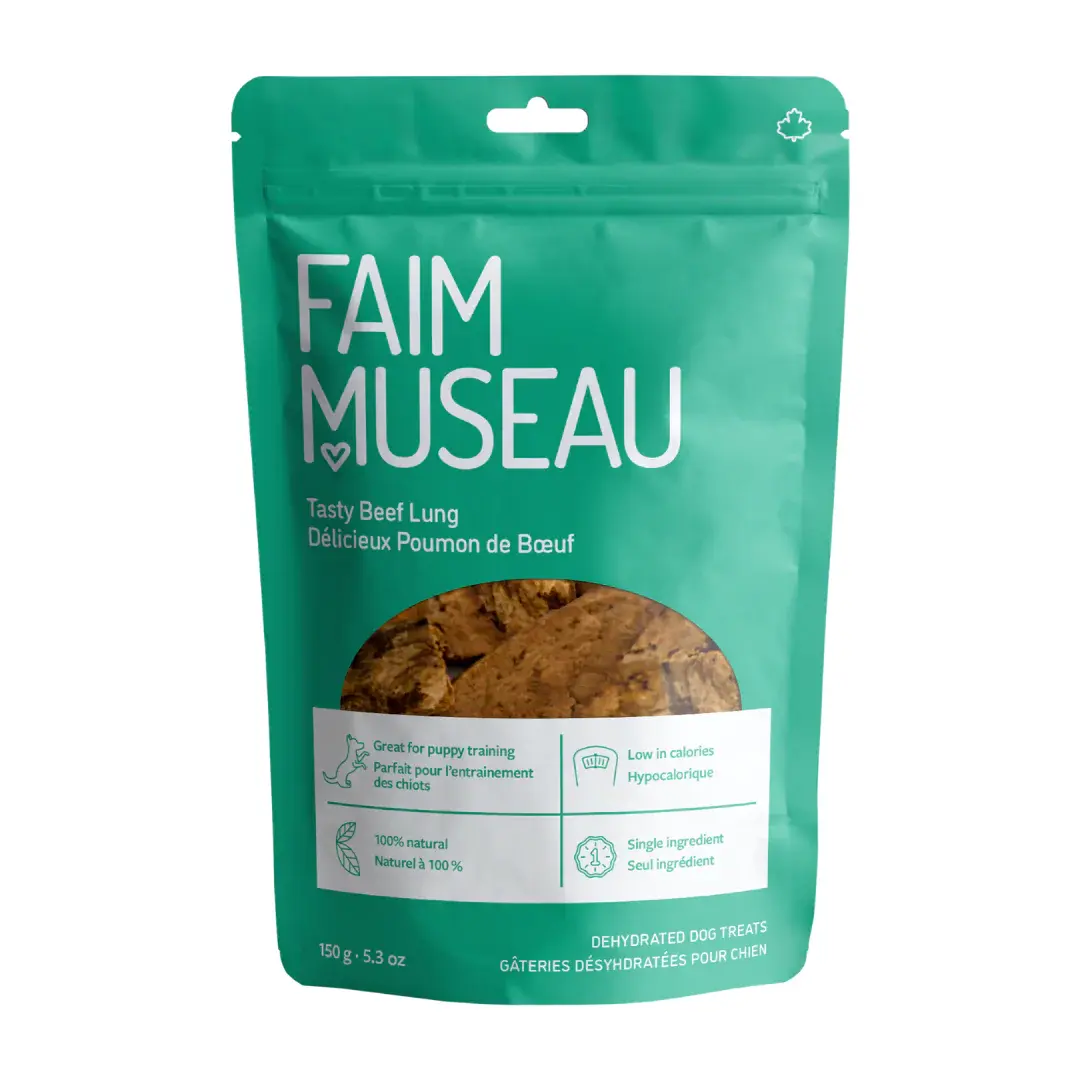 Faim Museau - Poumon de boeuf gâterie naturelle pour chien et chat 150g