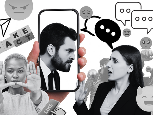 Colagem de uma briga entre dois parlamentares, um homem e uma mulher e respectiva repercussão nas redes