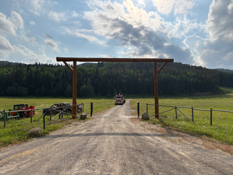 Two Custom Log Entry Gates Installed at Bar C Ranch, Cochrane, Alberta
