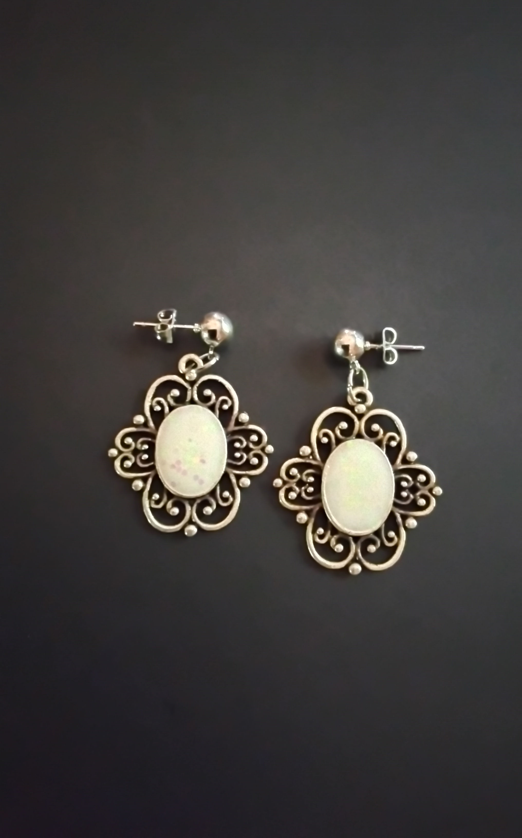 Pearl Oval Vintage Filigree Earrings