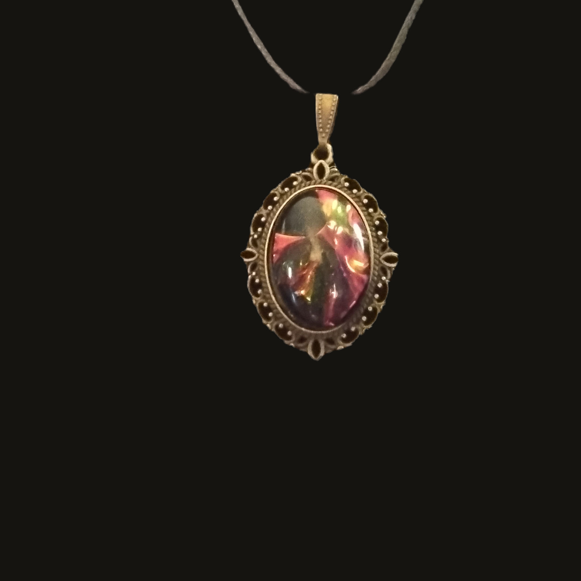 Aurora Borealis Oval Pendant