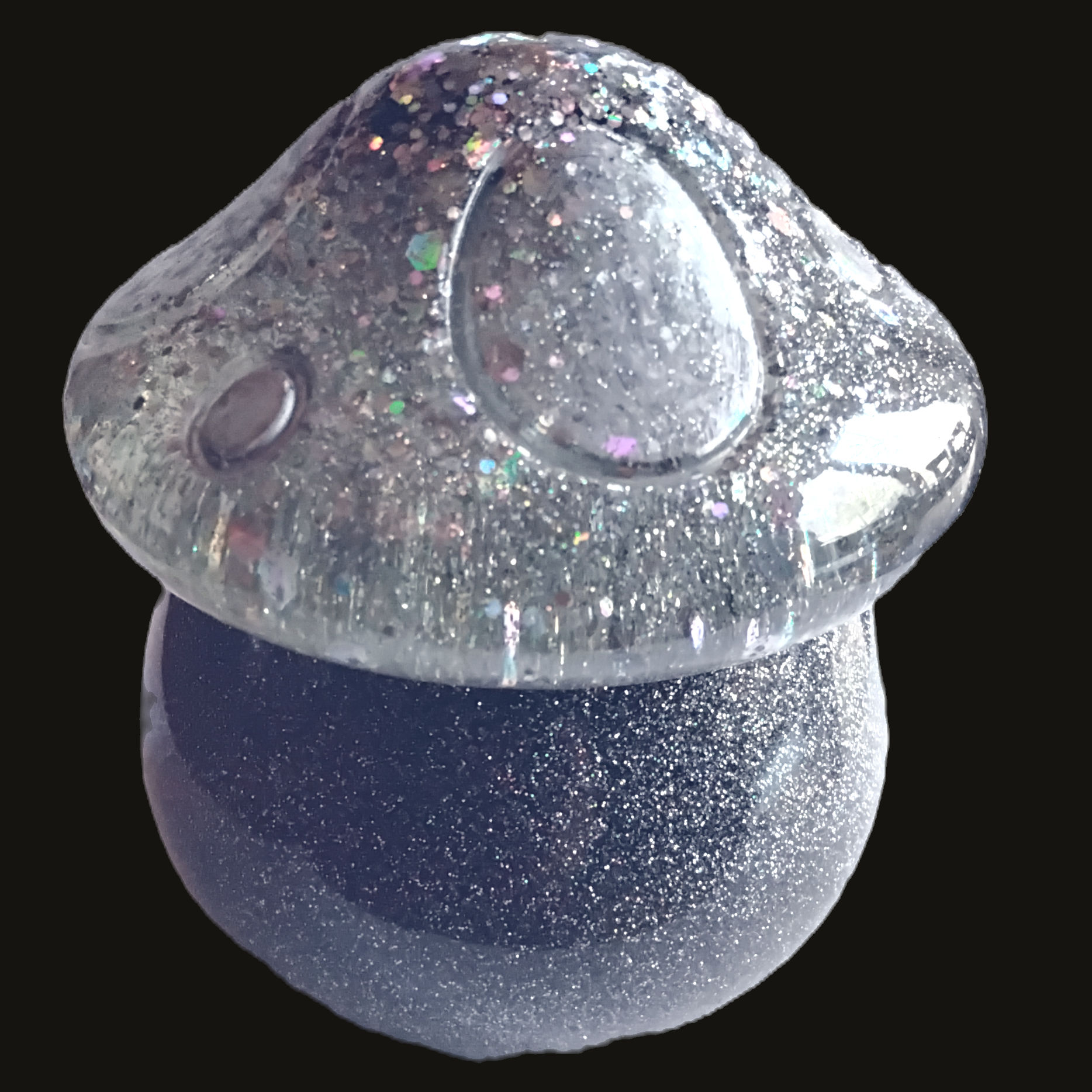 Holographic Glitter Mushroom Large Jar