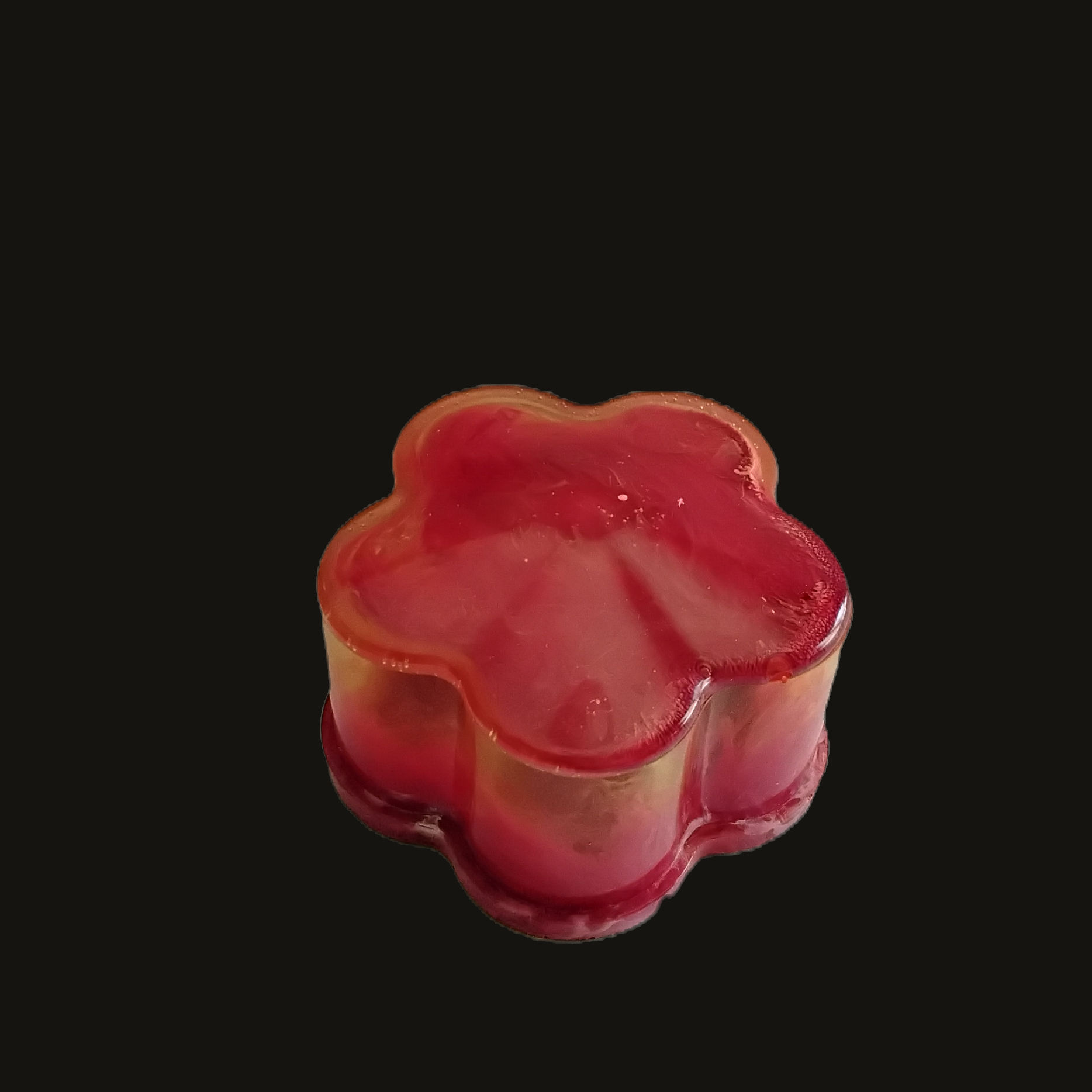 Flower Shaped Trinket Box In Red and Yellow