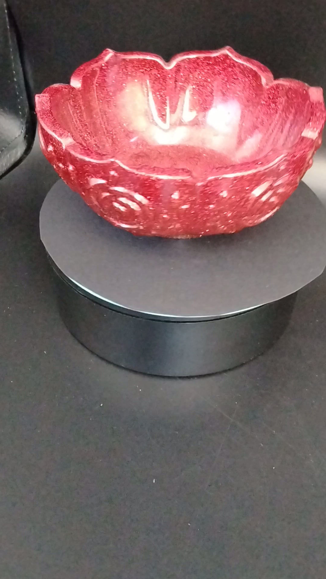 Red Glitter Rose Bowl
