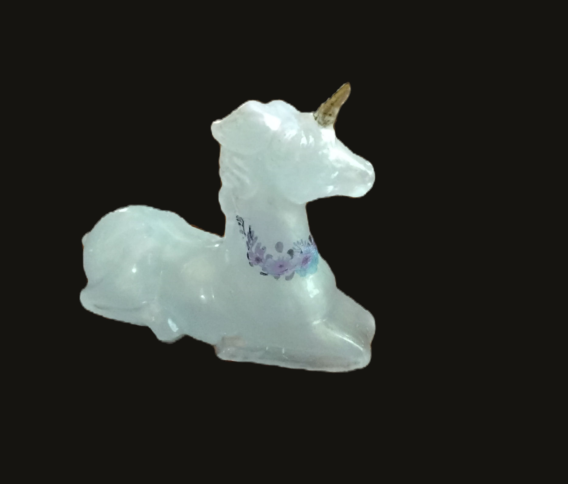 White Unicorn With Floral Wreath