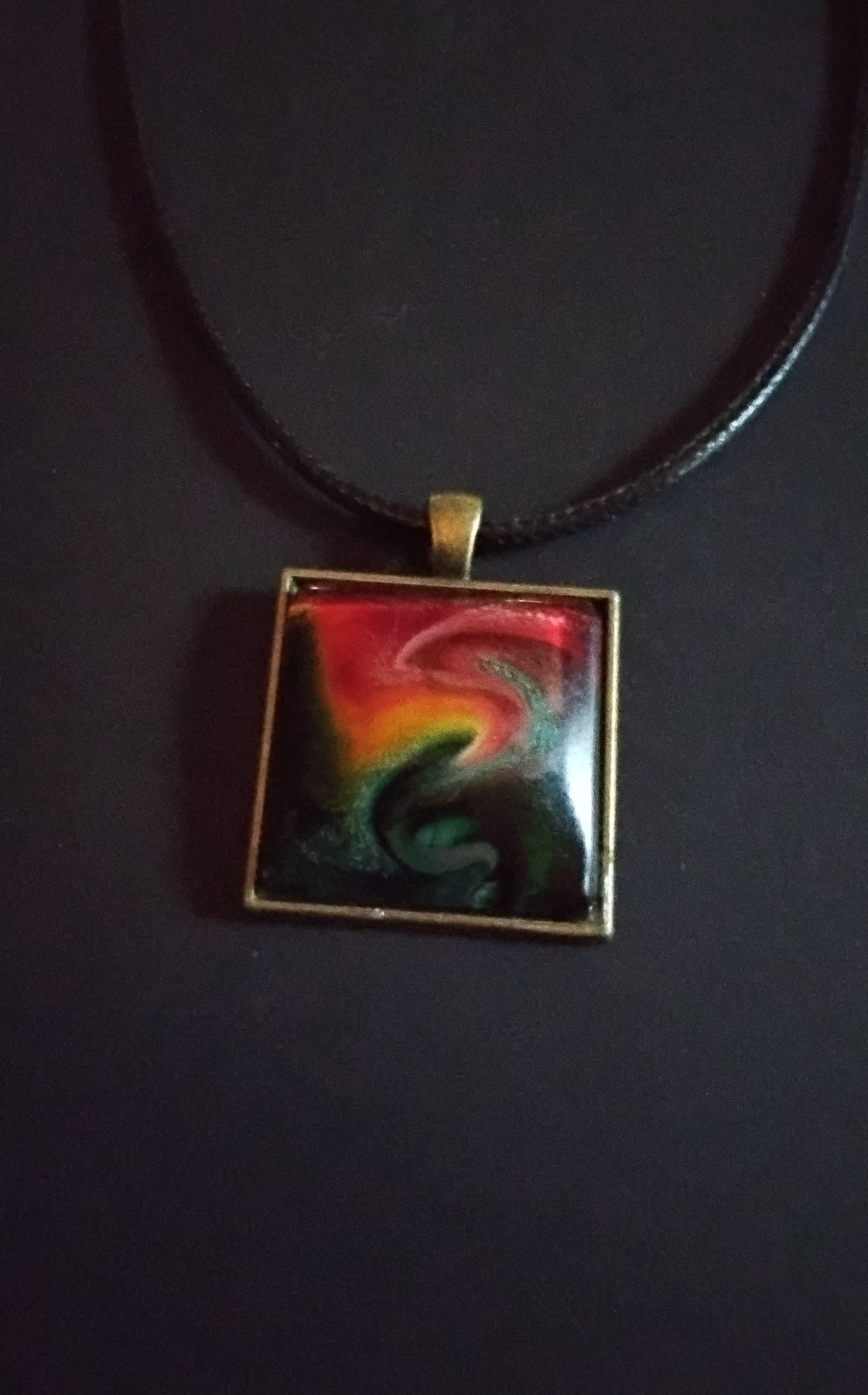 Sunset Swirl Square Necklace