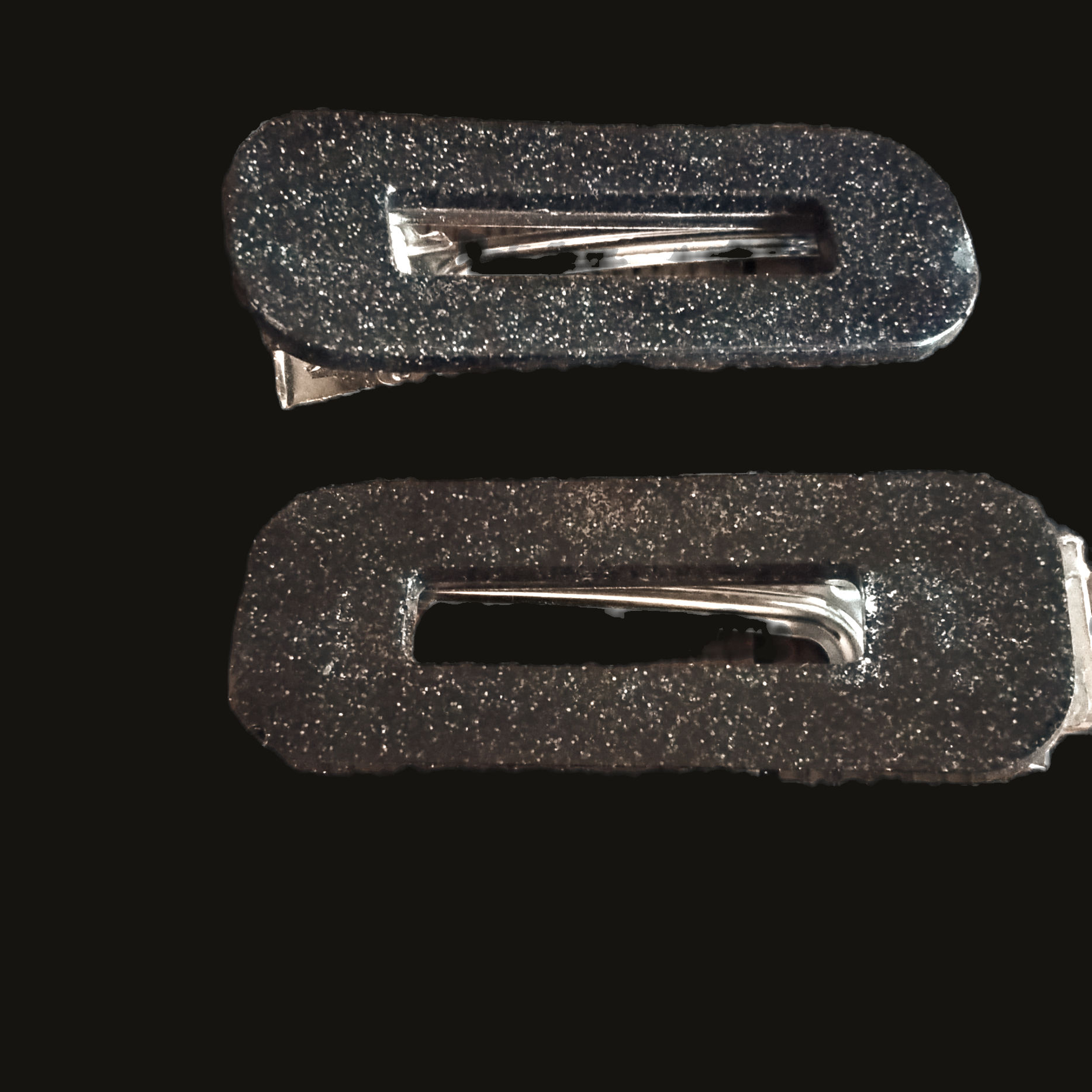 Black Glitter Barrettes