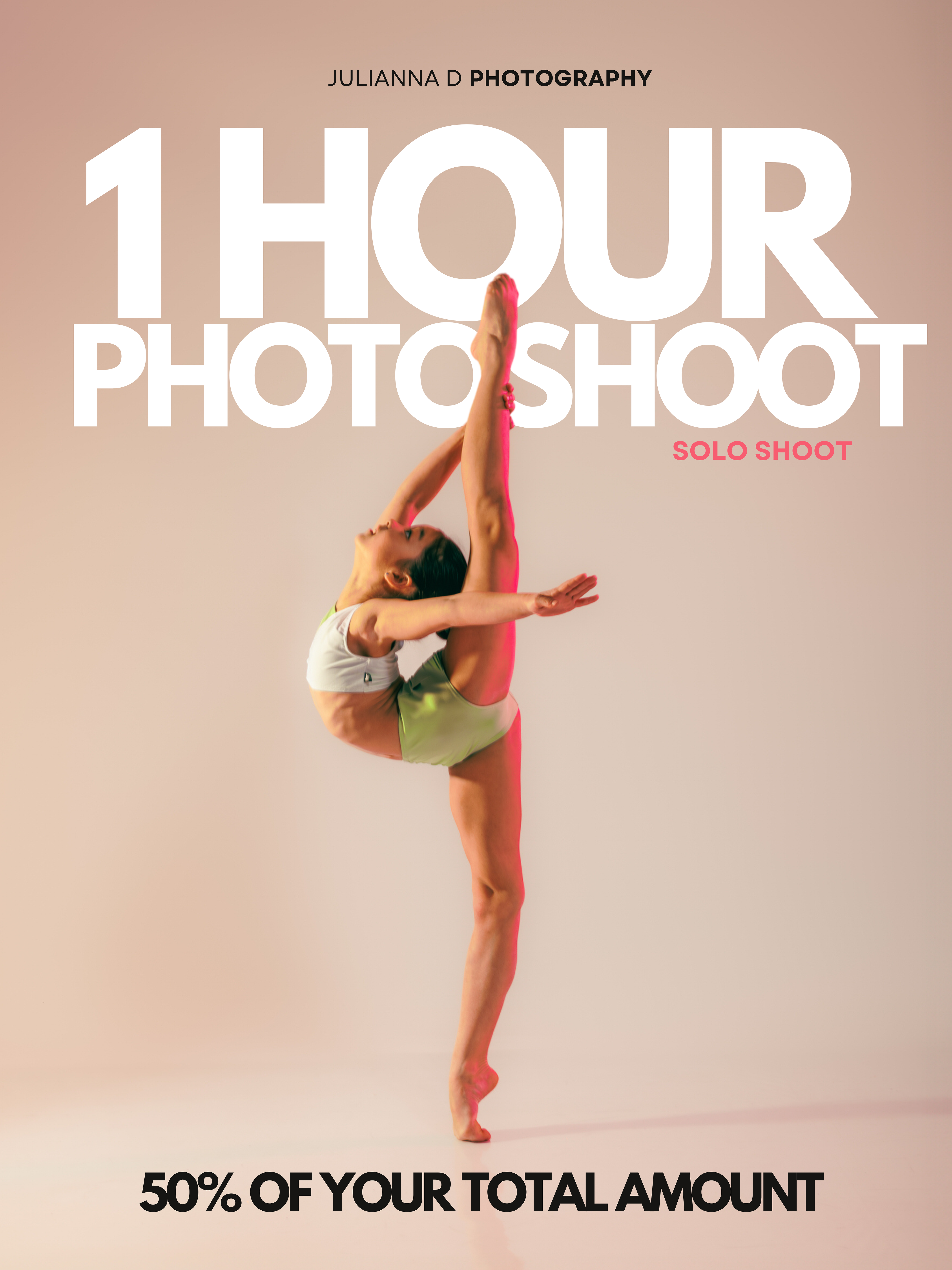 50% of 1 HOUR shoot [in state]