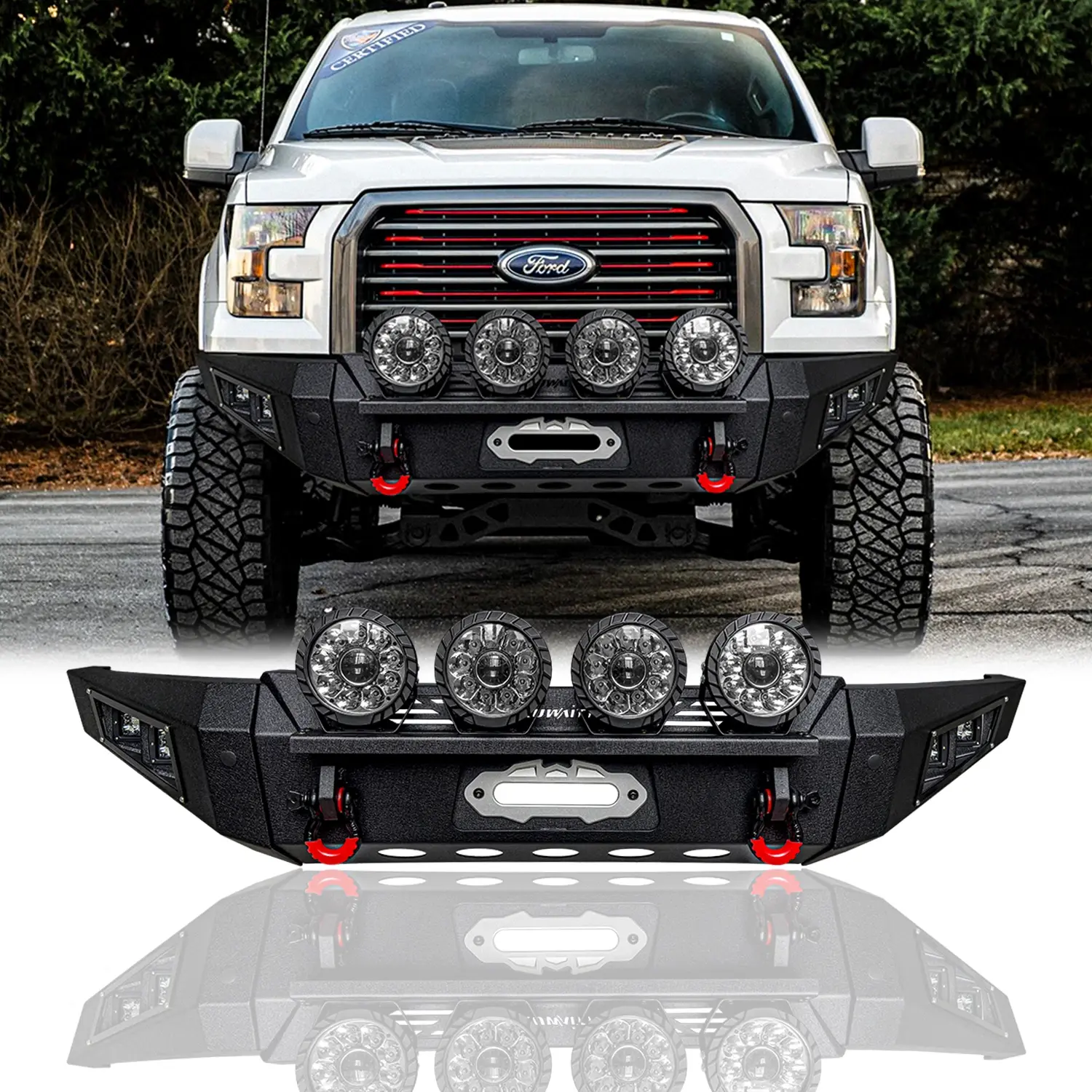 Defensa de acero con led Ford F150 Lobo Raptor