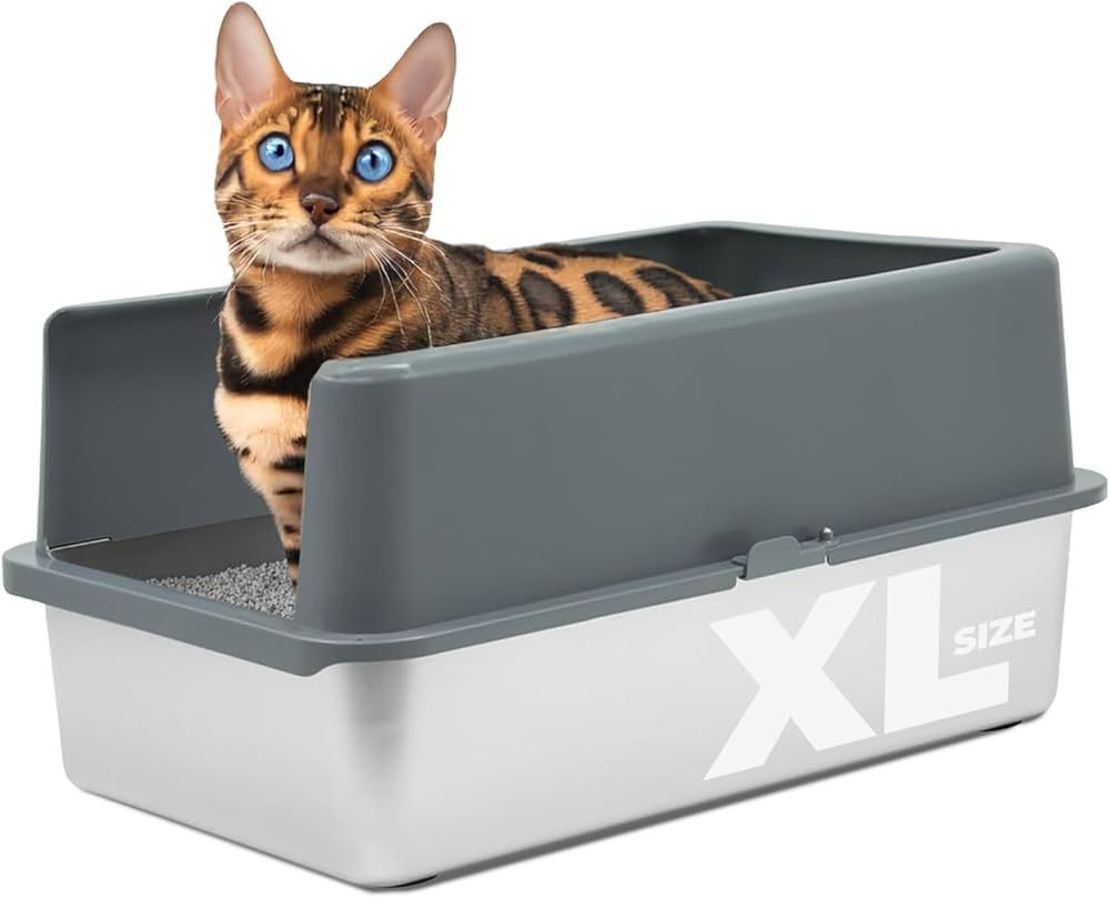 Stainless Steel Litter Box High Sides XL