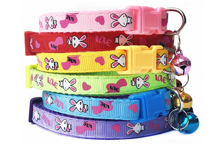 Polyester Cartoon Rabbit Adjustable Pet Collar