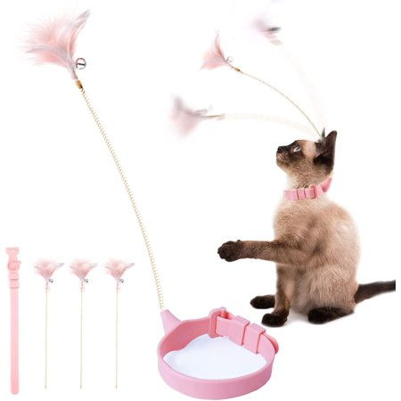 Pink Cat Collar Kitten Teaser Toy