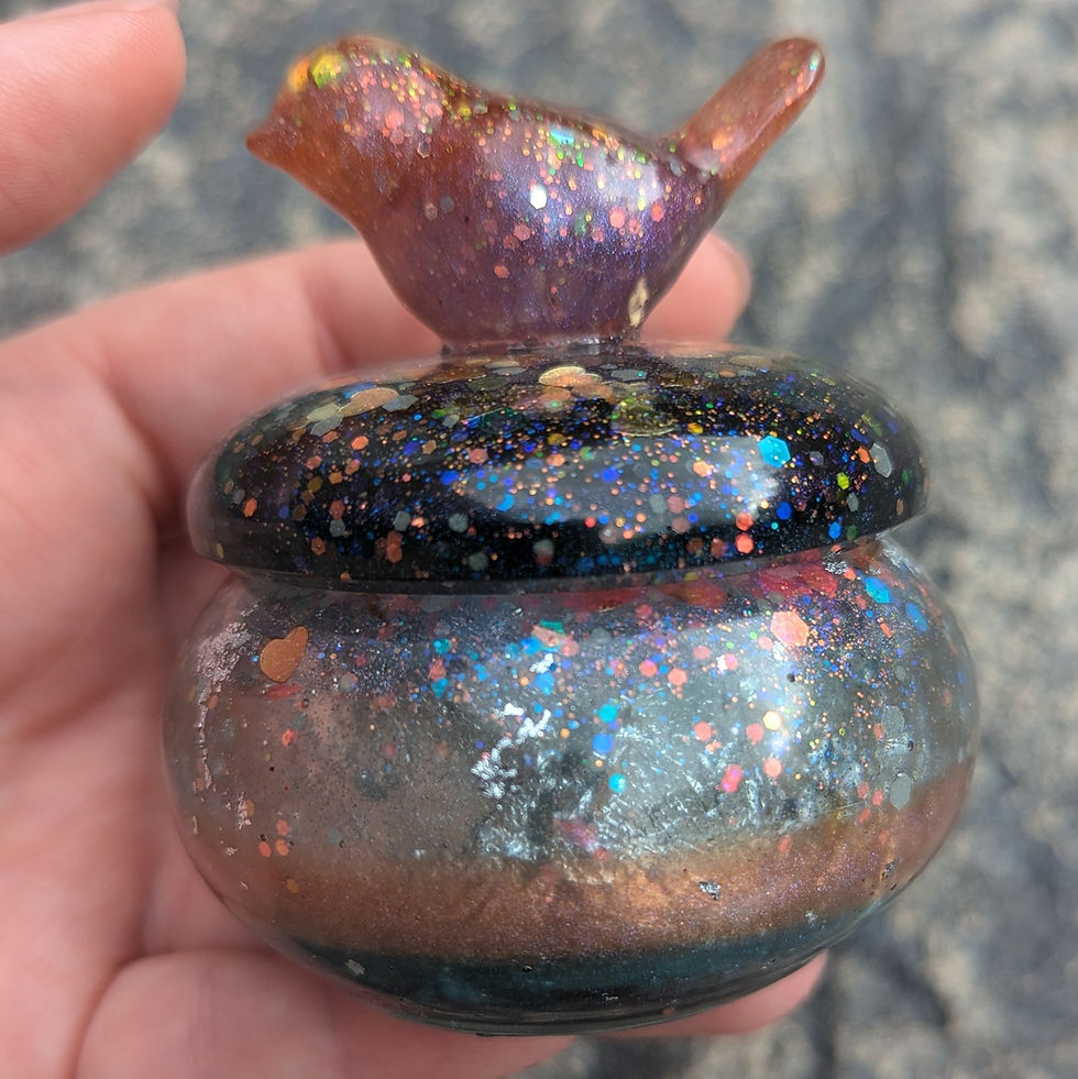 Thumbnail: Glittery resin bird box