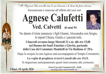 AGNESE CALUFETTI VED. CALVETTI