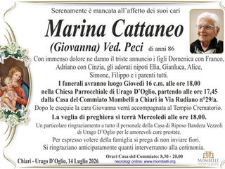 MARINA CATTANEO (GIOVANNA) VED. PECI
