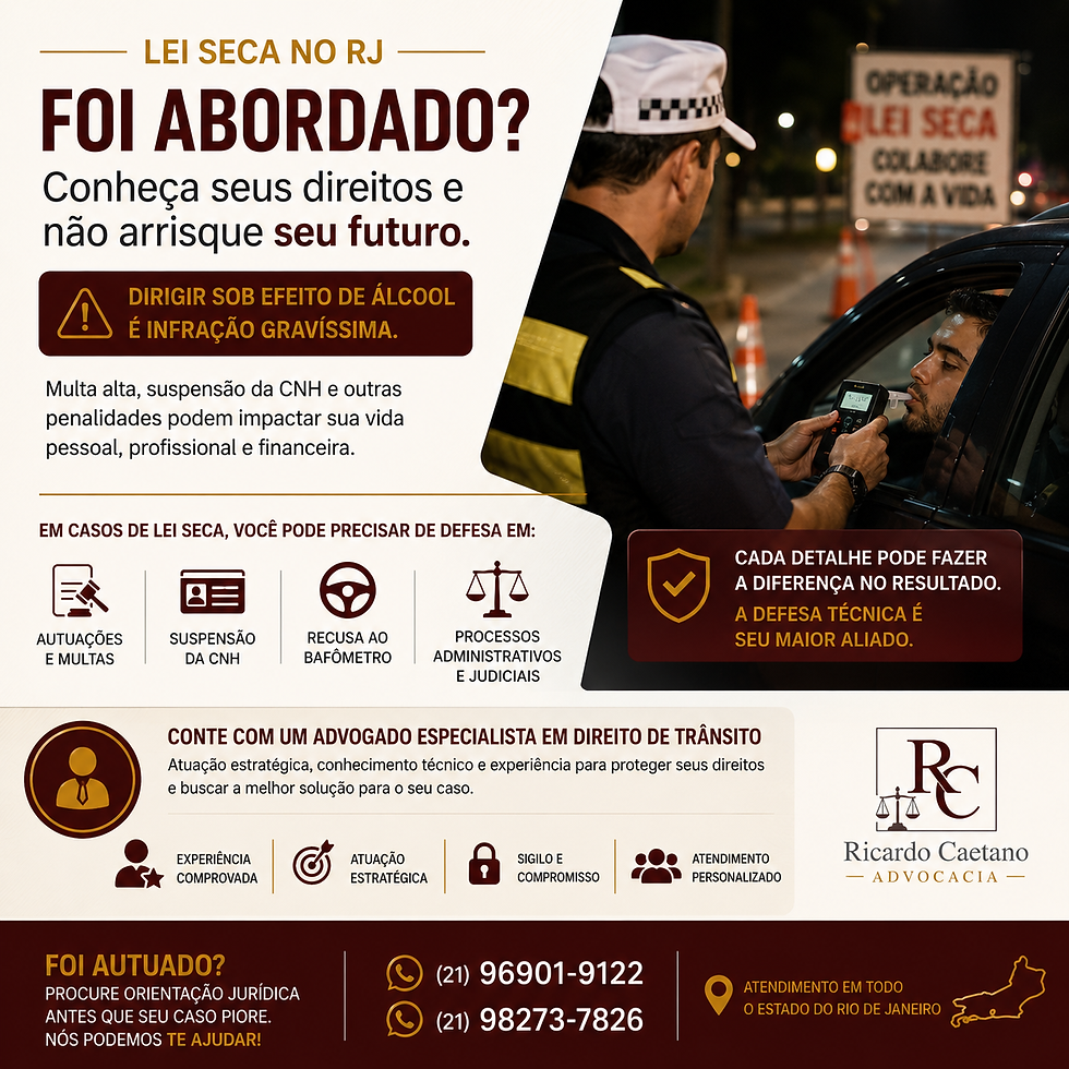 Lei Seca no RJ - Profissional Qualificado e Experiente