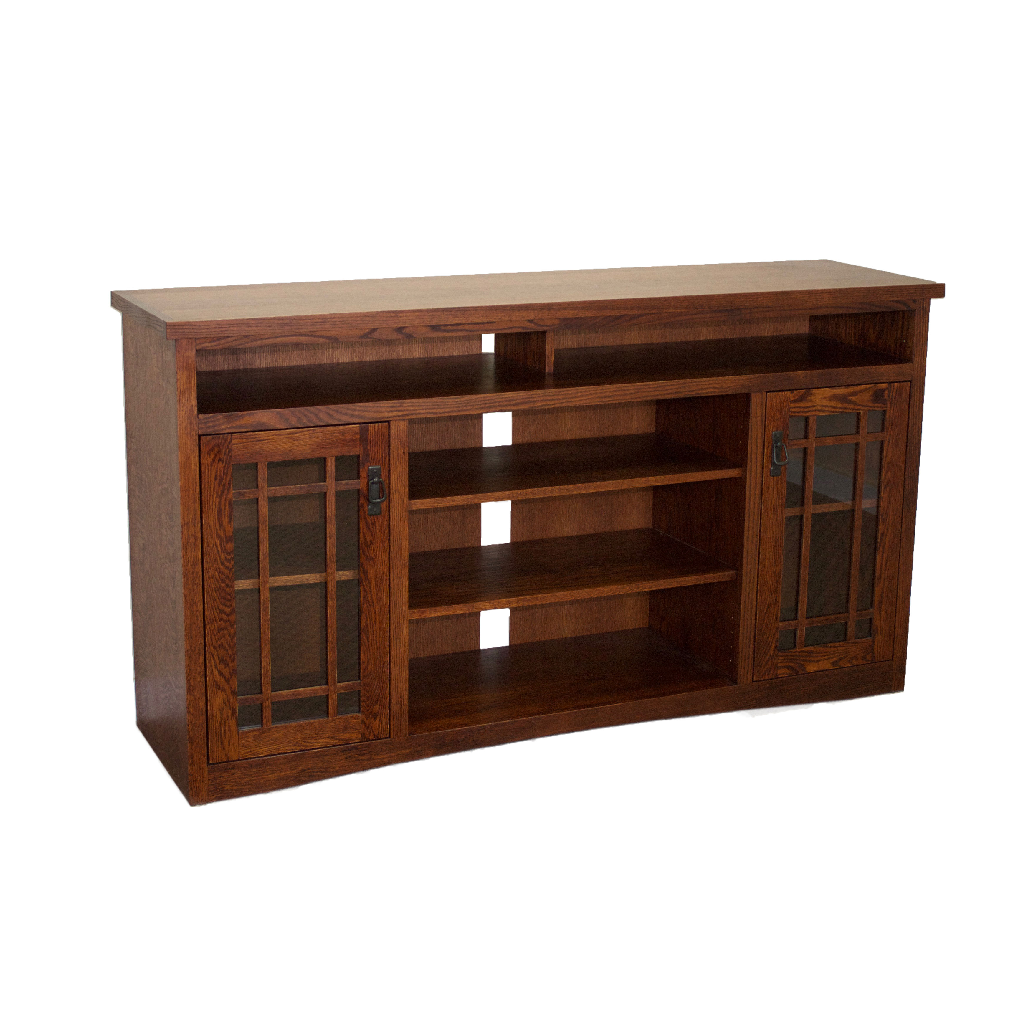 Oak Mission TV Console w/ Grid