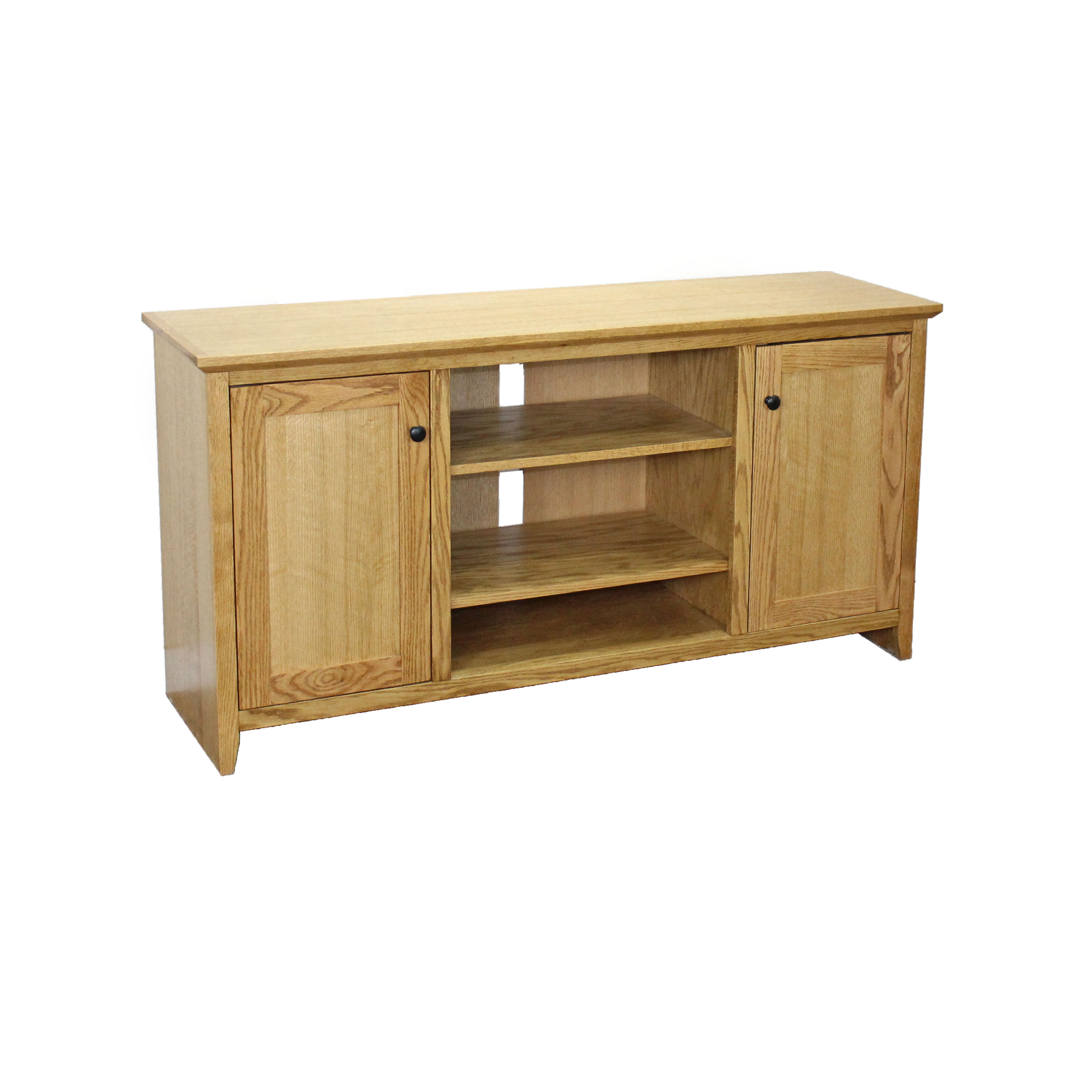Oak Shaker TV Console w/ Wood Doors