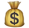 Emoji eines Sack voll Geldes, mit einem Dollar-Zeichen darauf