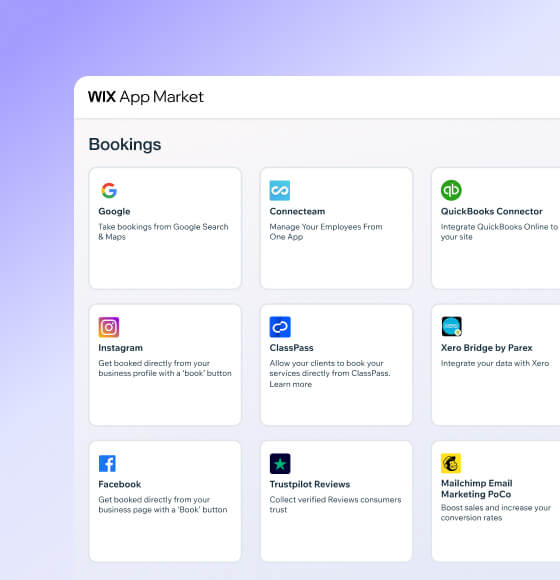 Apps available in the Wix App Market.