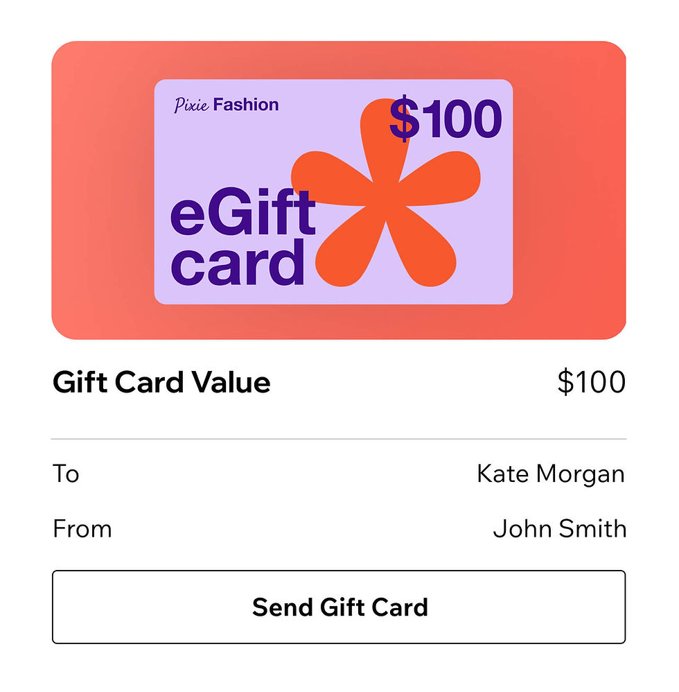 A sample offer for a gift card.