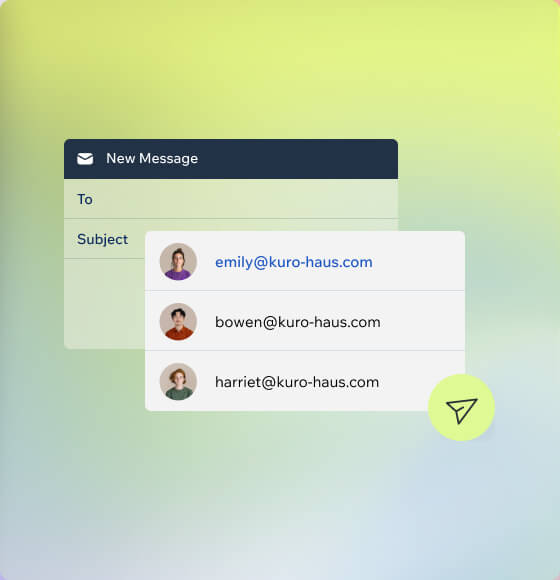Selecting a branded business email.