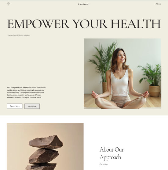 Website template for a health and wellness website
