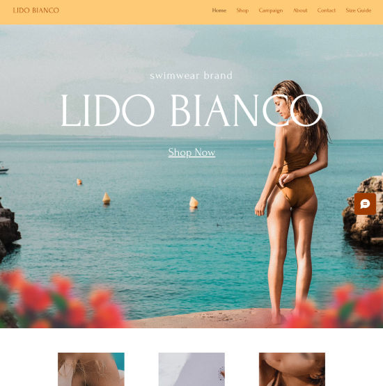 Website template for swimwear eCommerce site
