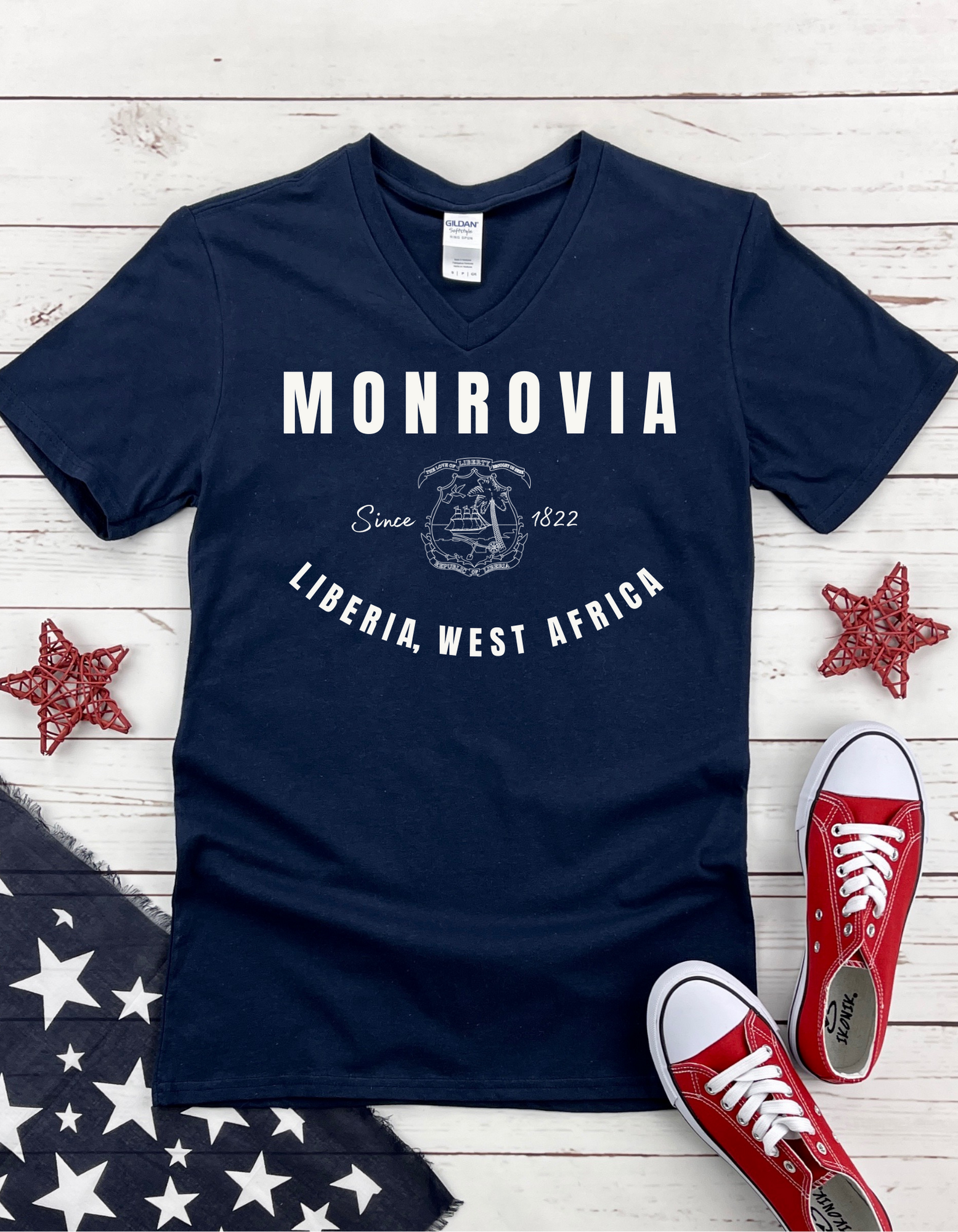 Monrovia, Liberia V-Neck Tee