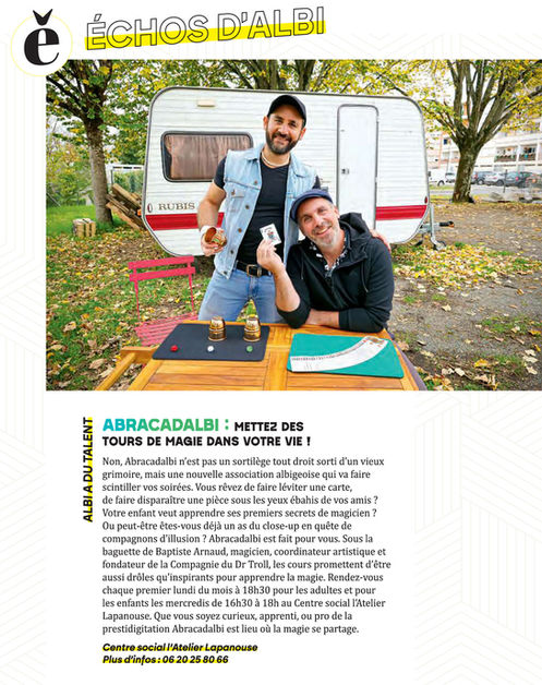 Article de presse Abracadalbi sur Albimag dec25 jan26