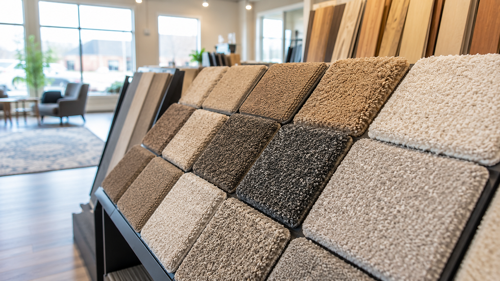 carpet sample selection in a Redmond showroom
