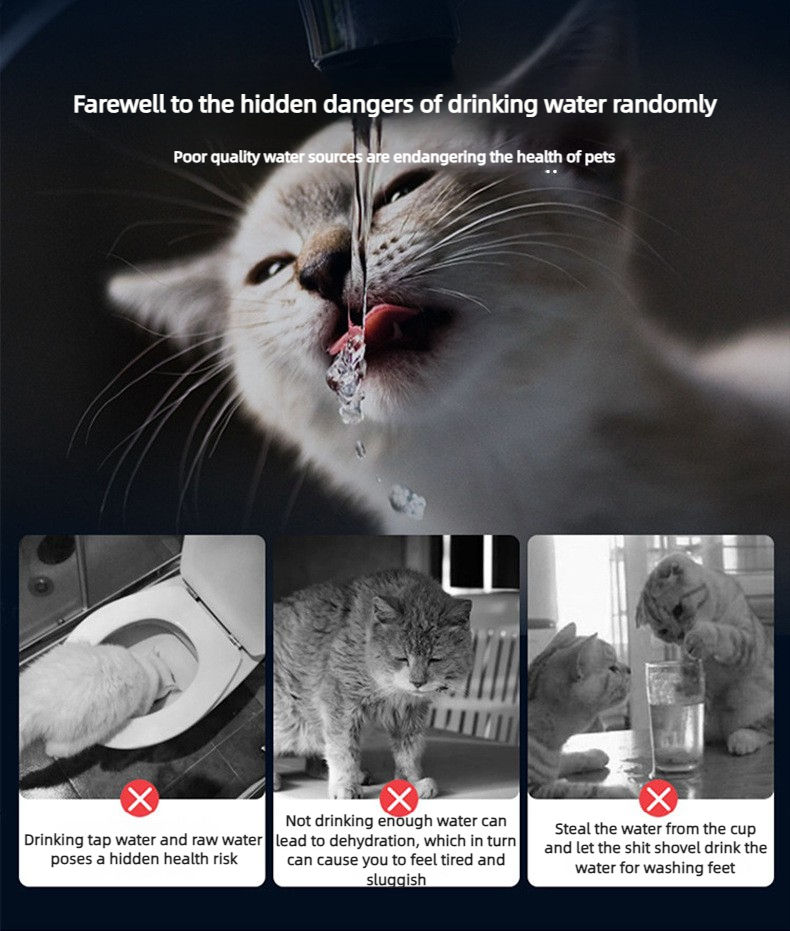 Thumbnail: Smart Sensor Pet Water Fountain 5L Stainless Steel Cat Water Dispenser Silent Ci