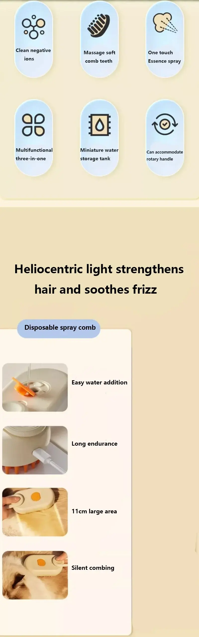 Thumbnail: Pet Spray Hair Comb Pet Hair Remover Cleaning Brush Cats Grooming Dog Accessorie