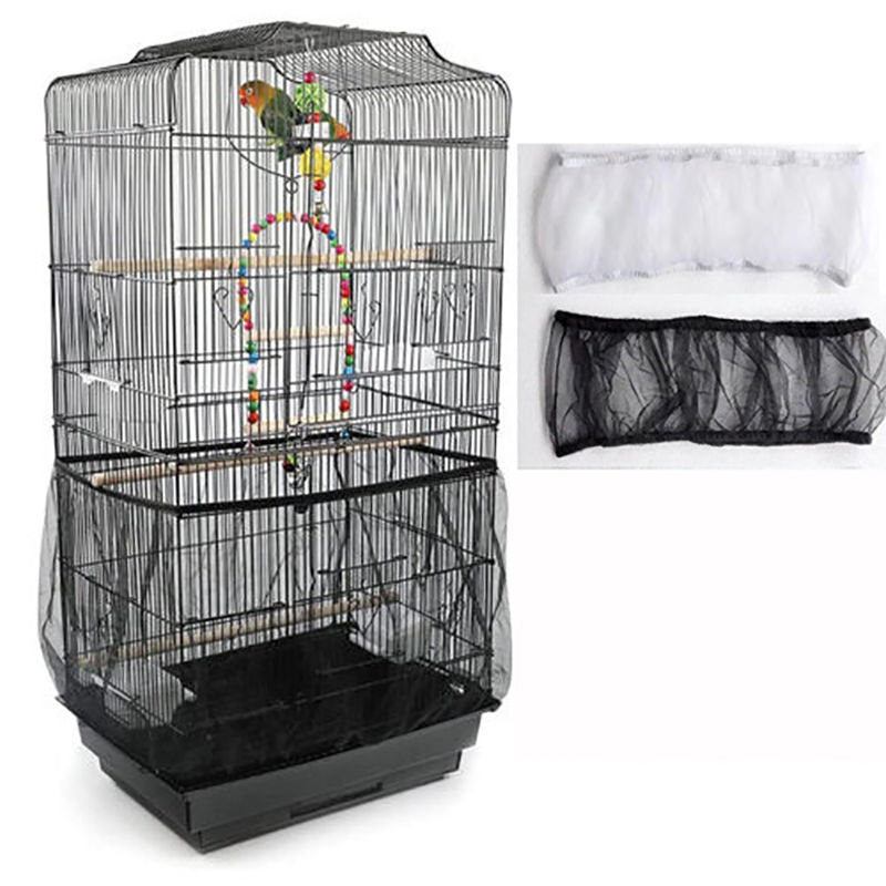 Thumbnail: Mesh Bird Cage Cover Shell Skirt Net Easy Cleaning Catcher Guard Bird Cage Stret