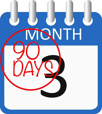 graphic showing Month 3 and 90 days on calendar