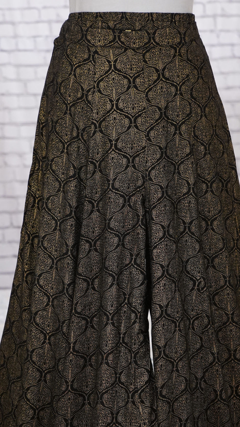 Thumbnail: Black and Gold Woven Palazzo Pants Indian Women Bollywood Indian Women W