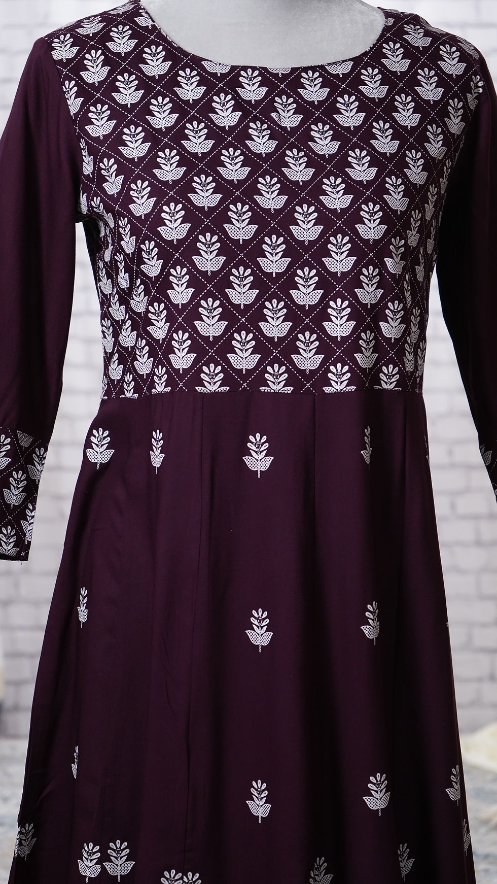Thumbnail: Burgundy Printed Dress