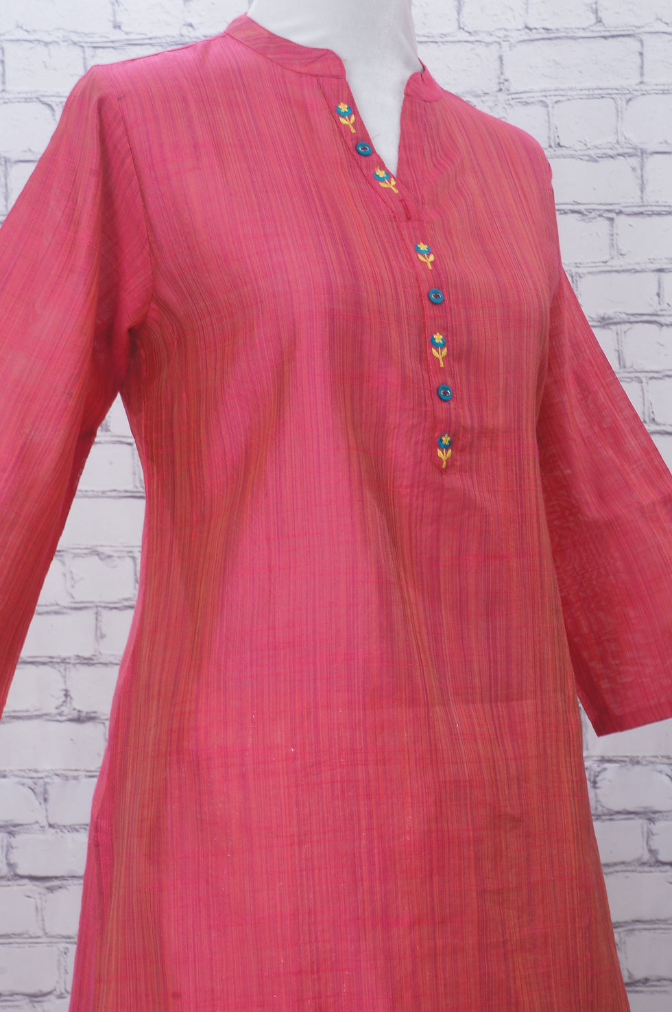 Thumbnail: Pink Silk Straight Kurta