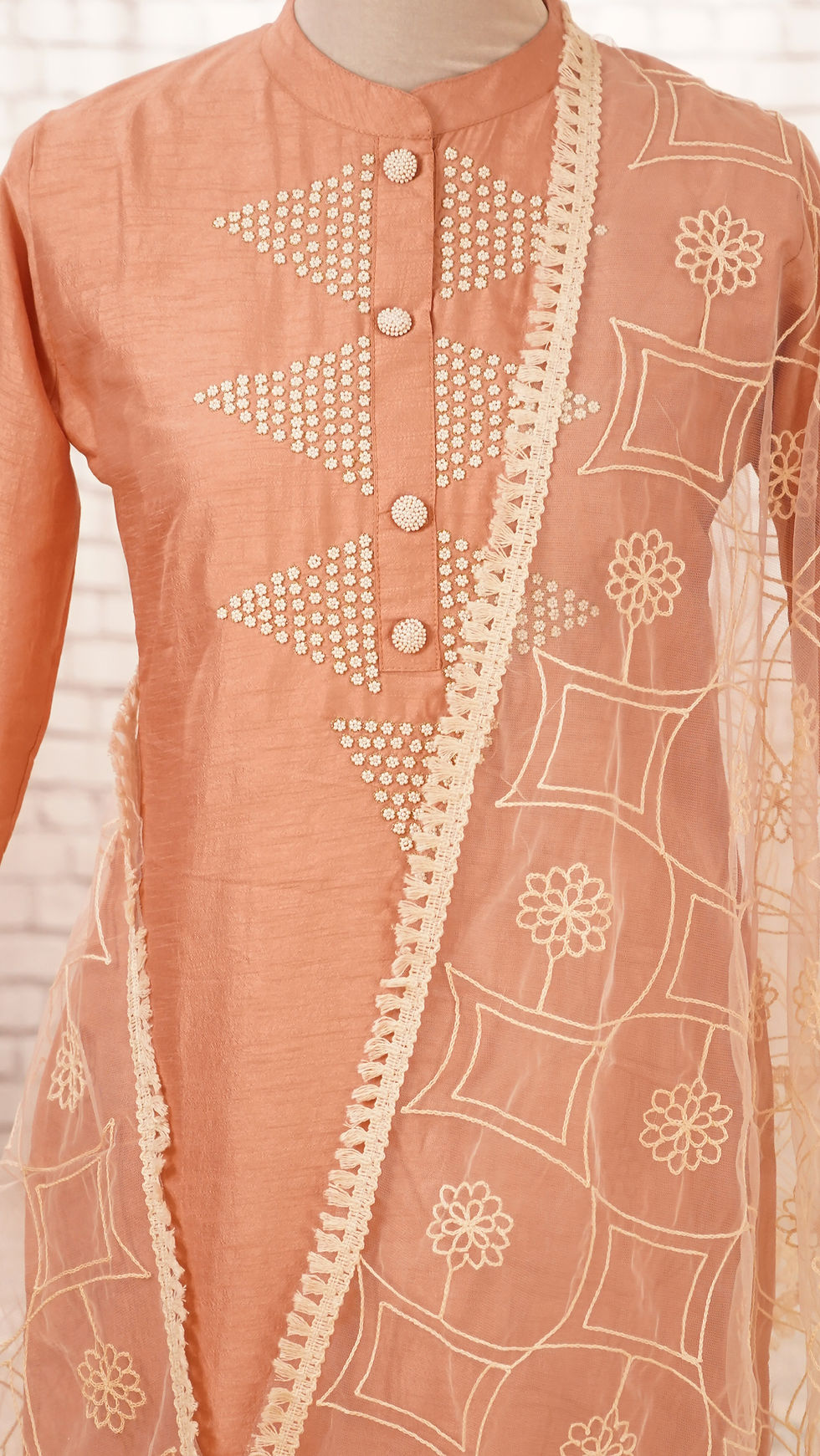 Thumbnail: Pink Silk Kurta Dupatta set