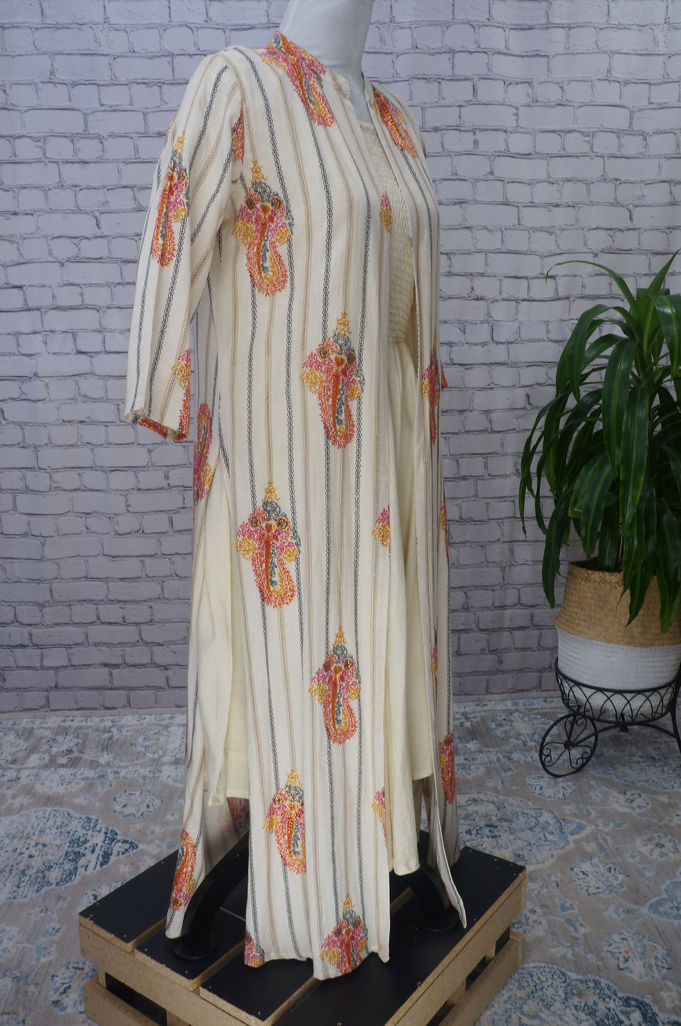 Thumbnail: Smocked yoked dress with a stunning Over-coat