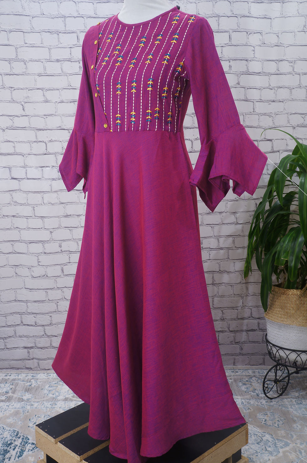 Thumbnail: Purple Anarkali Kurta with Embroidery