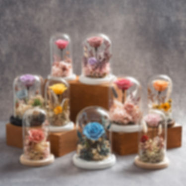 Preserved Rose and Flowers Glass Dome (L)
