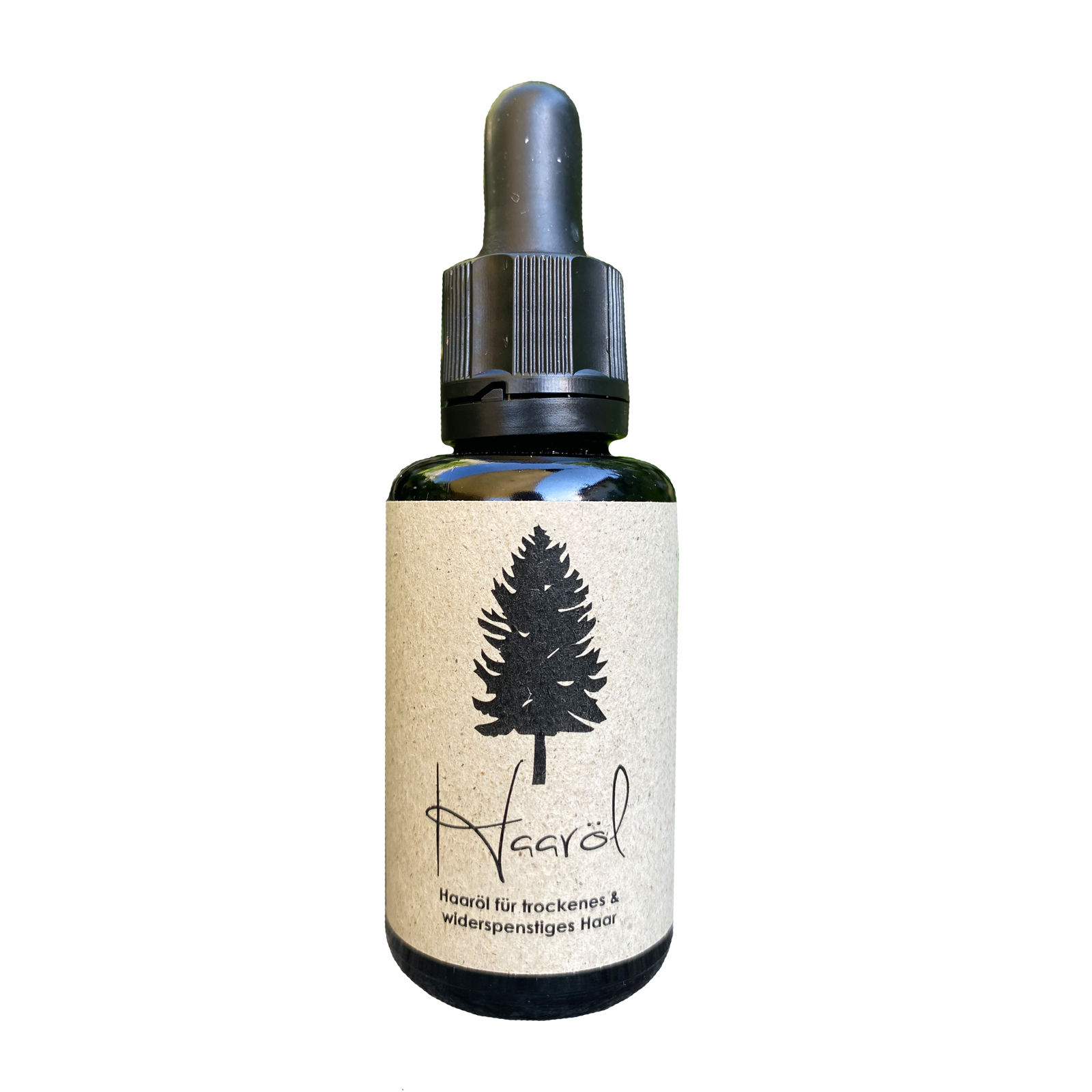 Hochwertiges Haaröl in Violettglasflasche mit Pipette